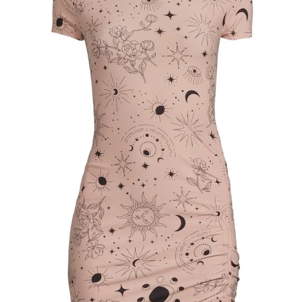 No Boundaries Pink Ruched Asymmetrical Mini Dress - Picture 6 of 6